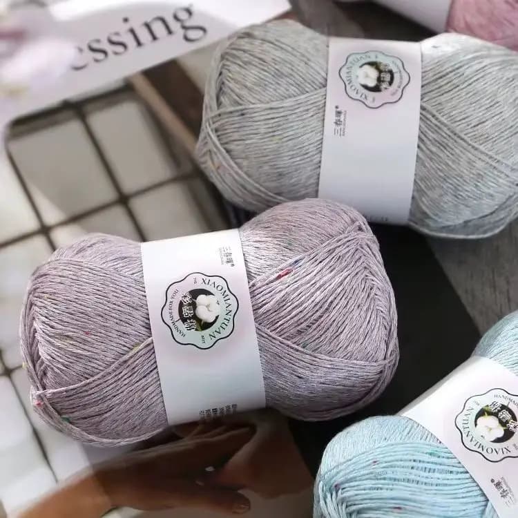 50g Lace Crochet Yarn with Color Dots Soft Fine Knitting Yarn for Summer Clothing Scarves Handmade DIY