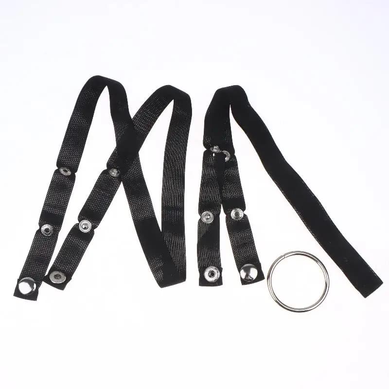 Giochi per Adulti, Anello per Pene Maschile, Gabbia di Castità, Dispositivo con Cintura Ausiliaria, Cintura Elastica Regolabile, Corda per Anello Scrotale, Giocattolo Sessuale