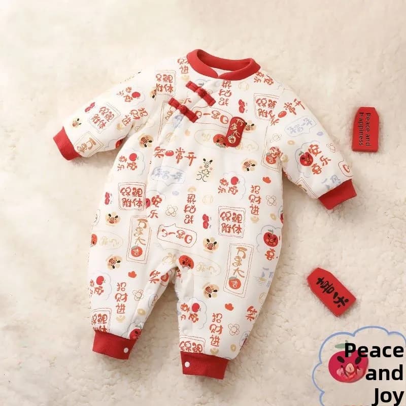 Tuta da Esterno Imbottita per Neonati, Abbigliamento in Cotone per Bambini e Bambine, Tuta da Arrampicata Calda Antivento per Tutte le Stagioni