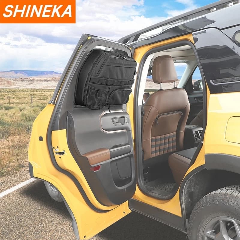 SHINEKA Bagagliaio posteriore per auto Finestra laterale Borsa portaoggetti Organizzatore per Ford Bronco Sport 2021 2022 2023 2024 Up Accessori interni