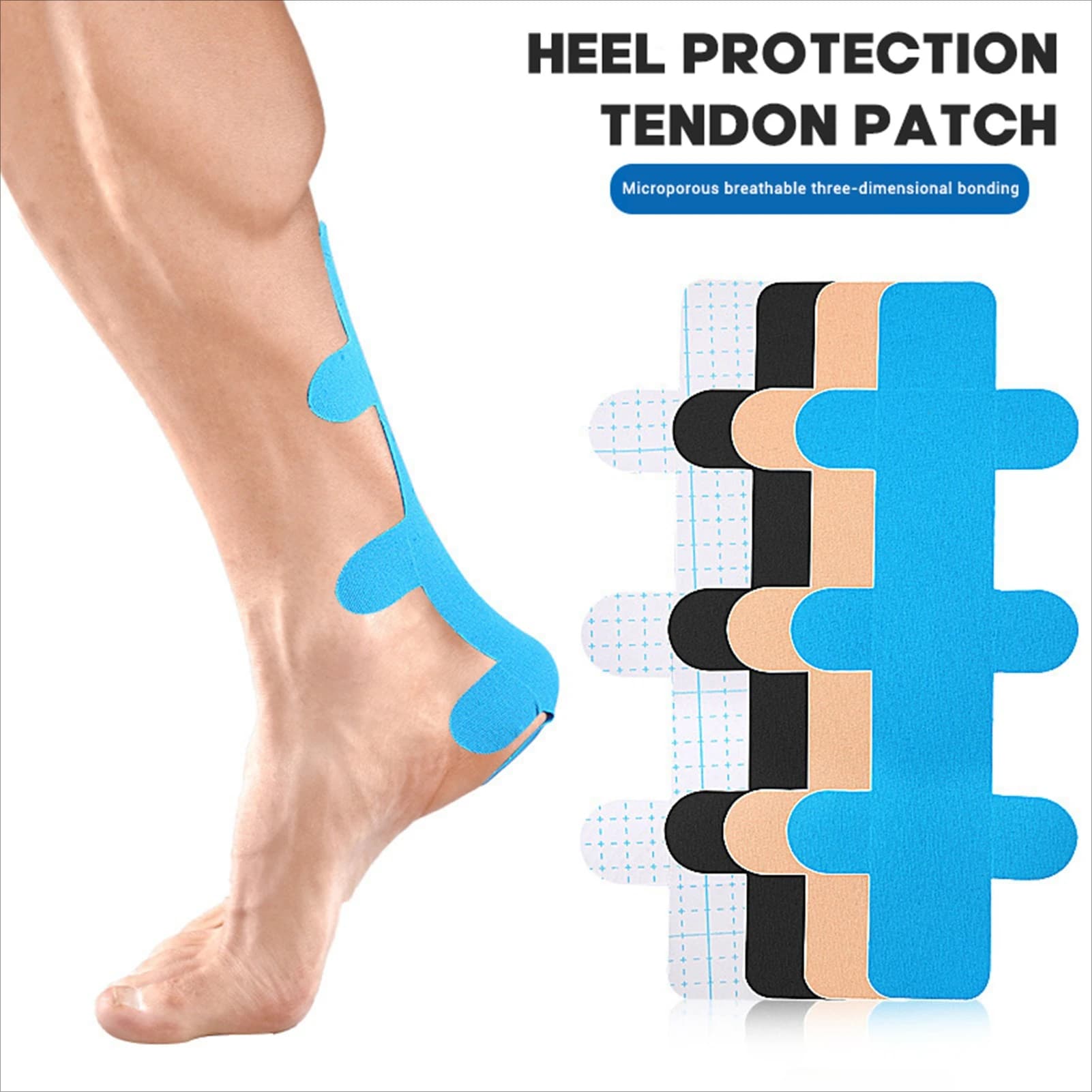 10 pezzi di nastro muscolare elastico per atletica, supporti e proteggono i muscoli, ginocchia, toppe per uomo, ginocchio, spalla, gomito, caviglia