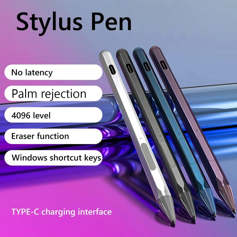 Stilo per Laptop 4096 penna stilo Touch sensibile alla pressione Type-C ricaricabile con 3 punte per penna per HP Envy X360/Asus Vivobook Flip