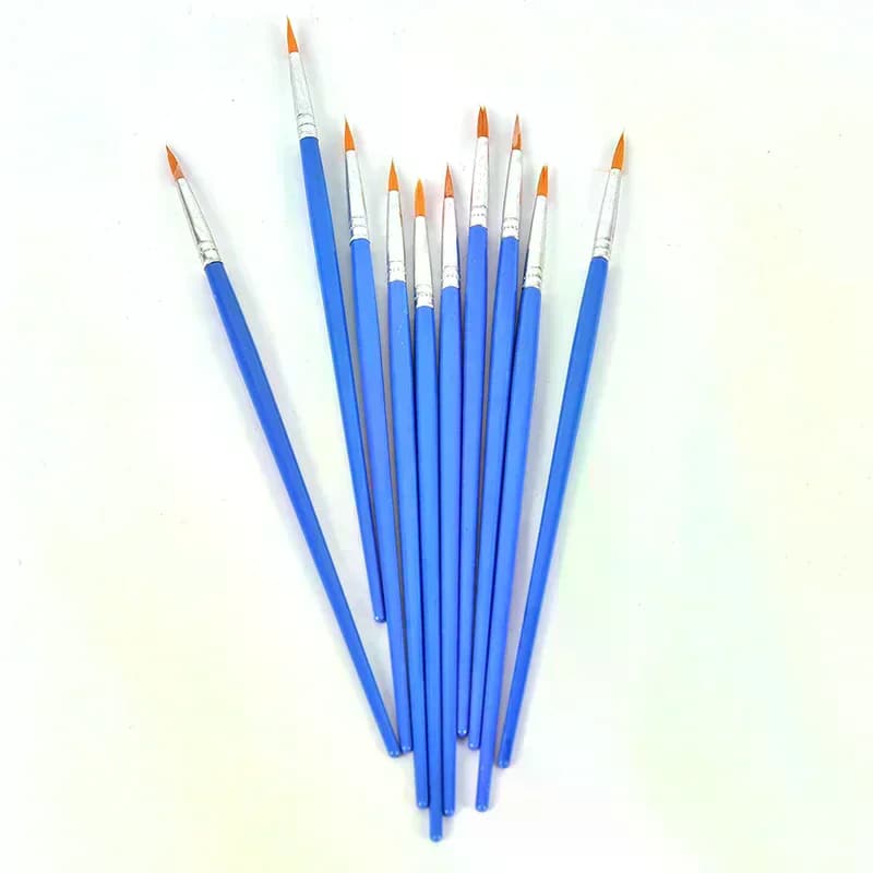 10Pcs Painting Brushes Set Art Round Nylon Hair Paint Brush for Oil Acrylic Watercolor Kids/Artists/Beginners/Students