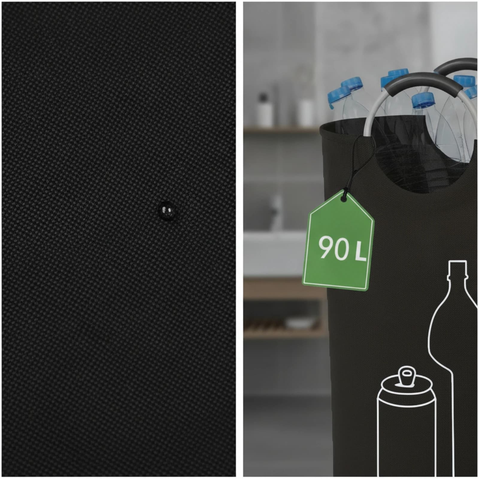Foldable Laundry Hamper Sturdy Laundry Bag with Aluminum Handle Basket Space Saving Easy Storage for Dorm Room, Bathroom