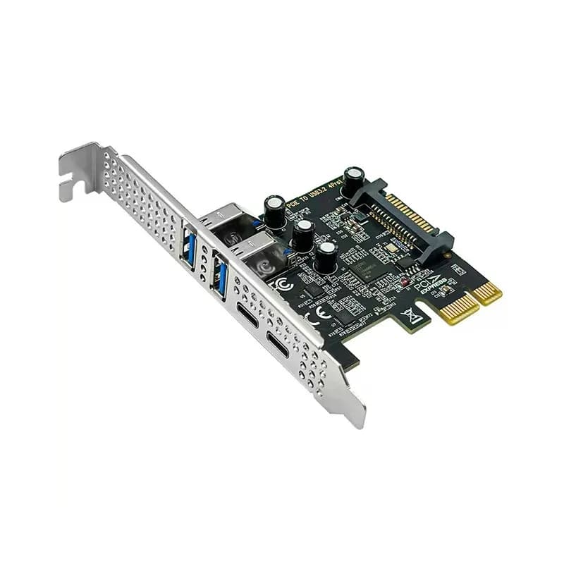 Expansion Card Adapter Type C USB 3.2 Gen1 5Gbps PCIE Card Hub 2*USB A Port+2*Type-C Port/USB3.2 PCI-E