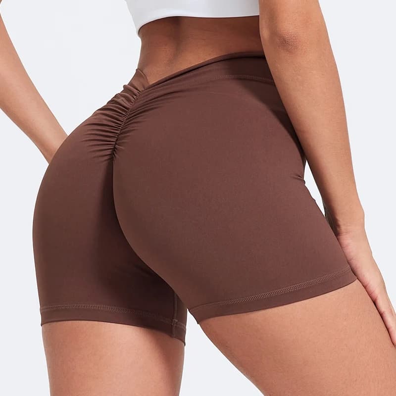 Pantaloncini Sexy con scollo a V pantaloncini da Yoga a vita alta con sollevamento dell'anca pantaloncini attillati in Nylon da donna pantaloni sportivi da allenamento per il Fitness