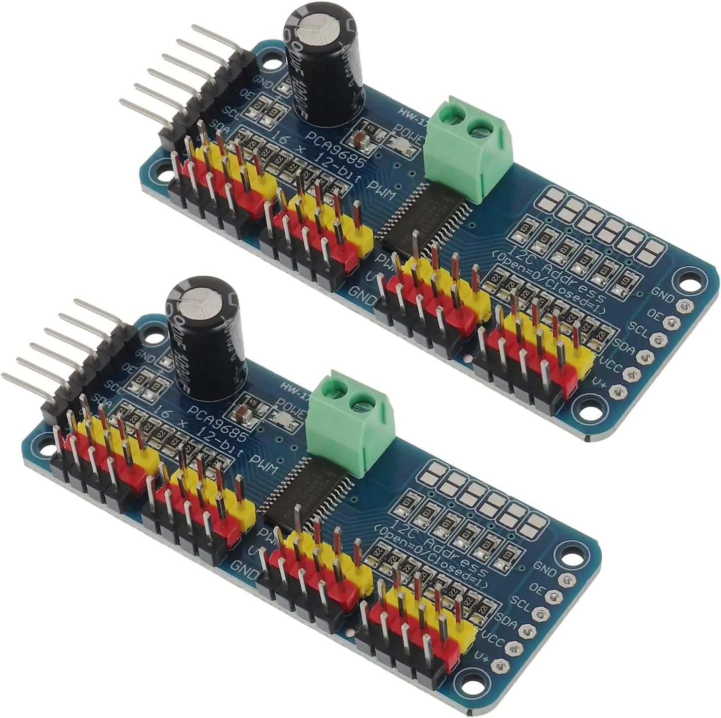Scheda di Controllo Servo PWM a 16 Canali, Modulo Driver con Interfaccia IIC PCA9685 per Raspberry Pi