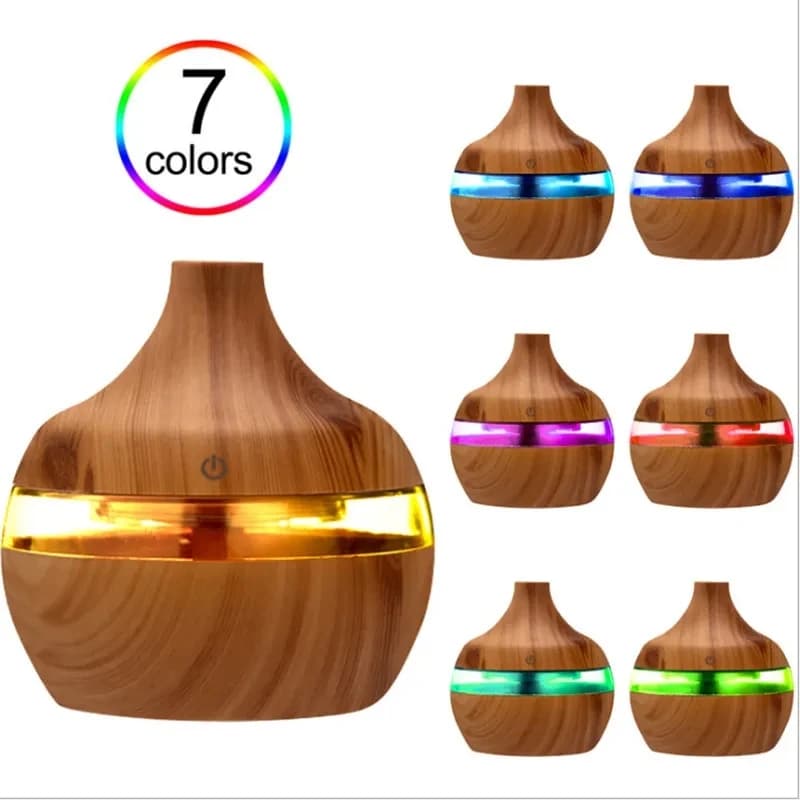 Electric Humidifier Aroma Air Diffuser Ultrasonic Humidifier Wood Essential Oil Aromatherapy Cold Mist Maker For House 300ml