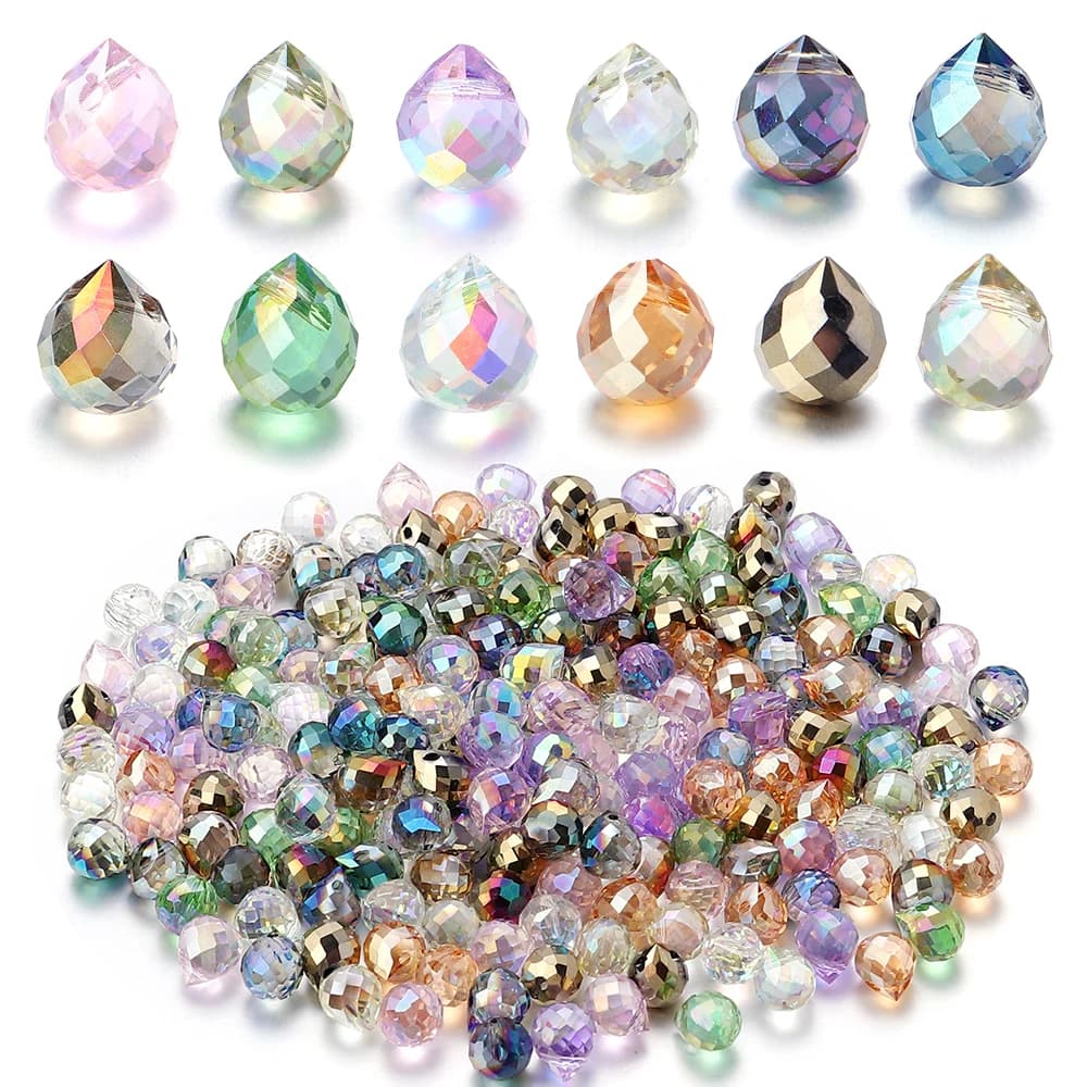 Colorful Strawberry Crystal Beads 50pcs Faceted Crystal Glass Beads Dissolved Distance Beads for Jewelry Making Necklace DIY Bracelet