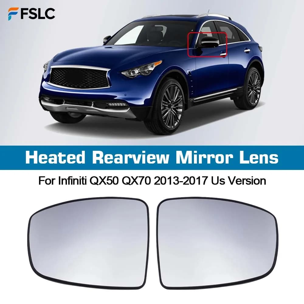 ⭐ Autentico ⭐ Lente per Specchietto Retrovisore Riscaldato Grandangolare per Infiniti QX50 QX70 2013-2017 Versione USA, Accessori Auto