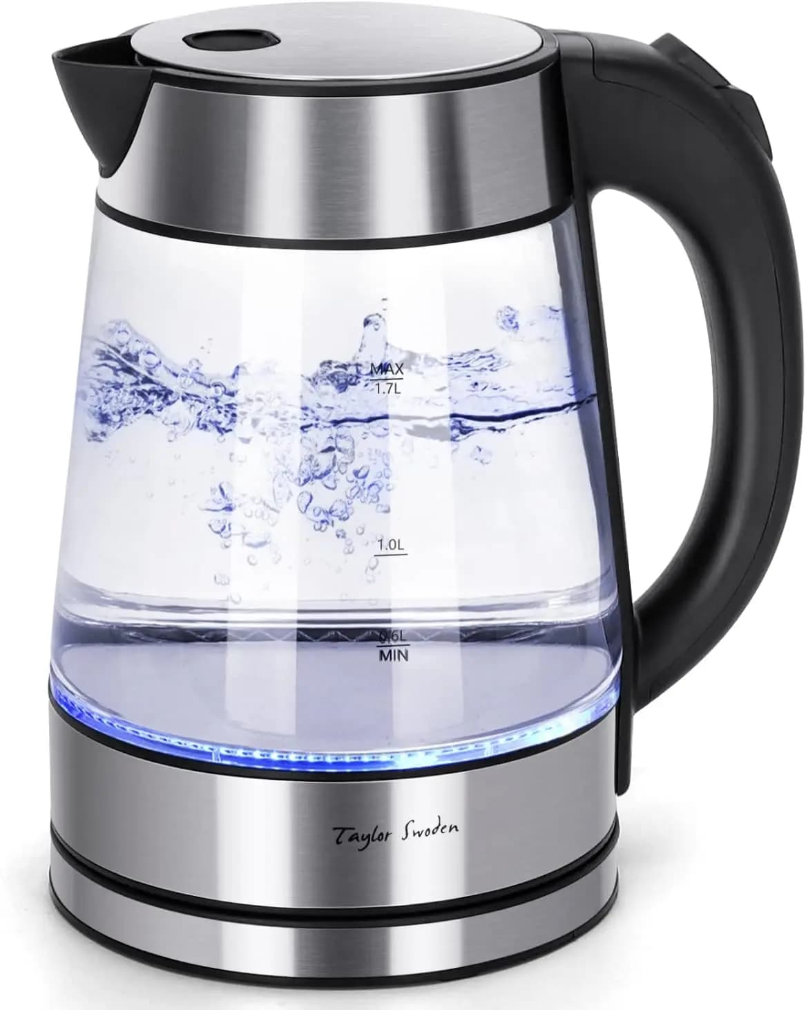 1.7 litres glass electric kettle with automatic shutdown and protection against dry boiling