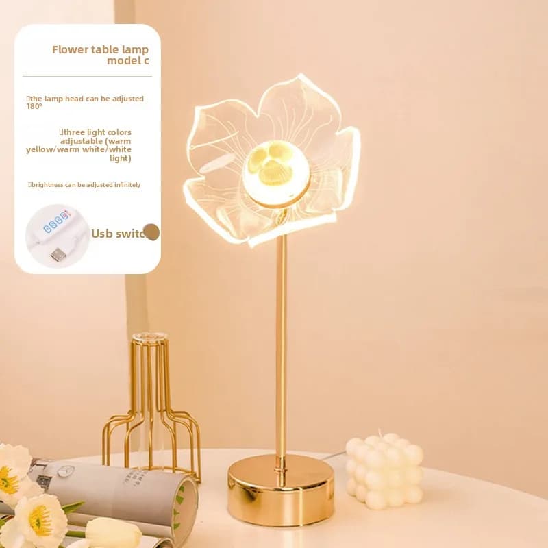 Light luxury minimalist acrylic creative gift ambient lamp, butterfly desk lamp, bedroom lamp, decorative night light