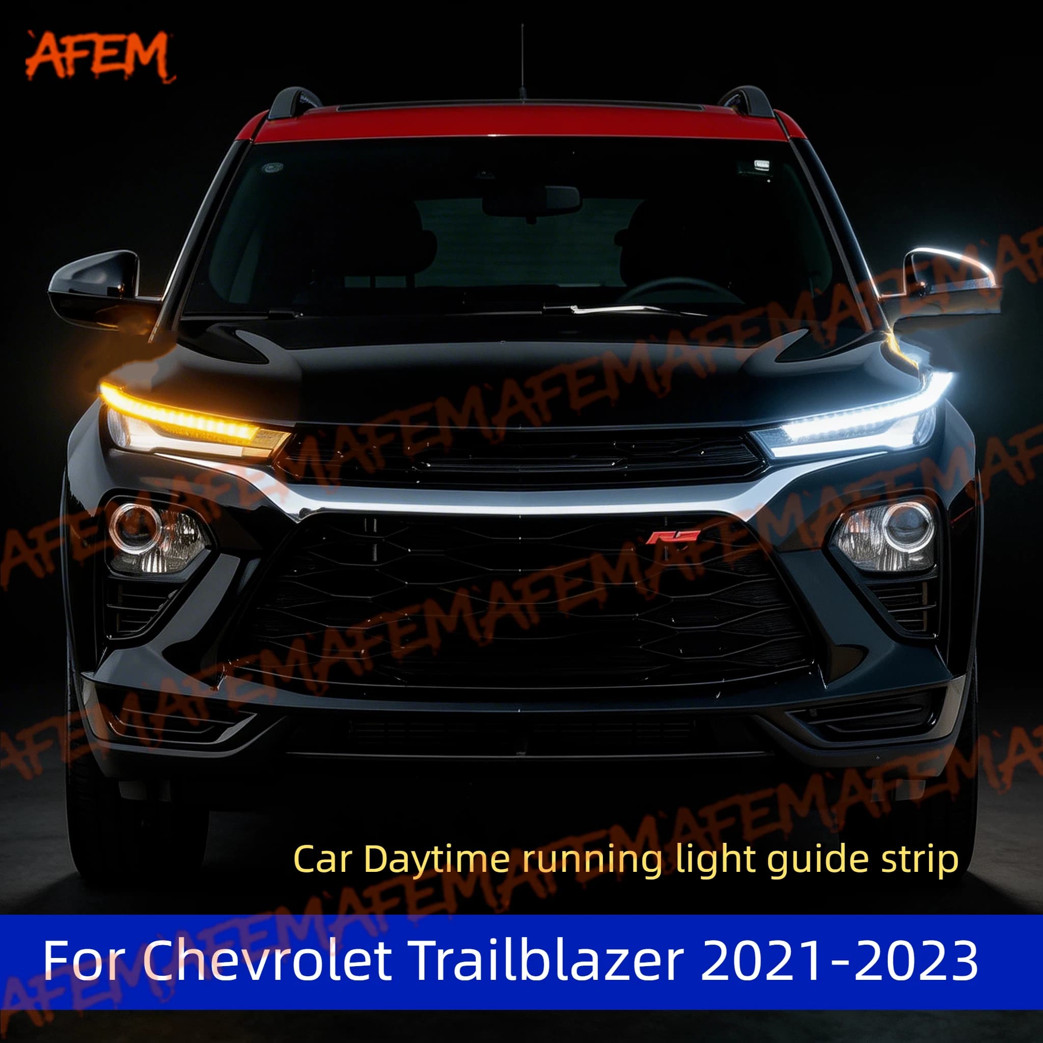 12V Led Guide Strip Headlight For Car Daytime Running Lights Turn Signal DRL Car Modification For Chevrolet Trailblazer 21-23