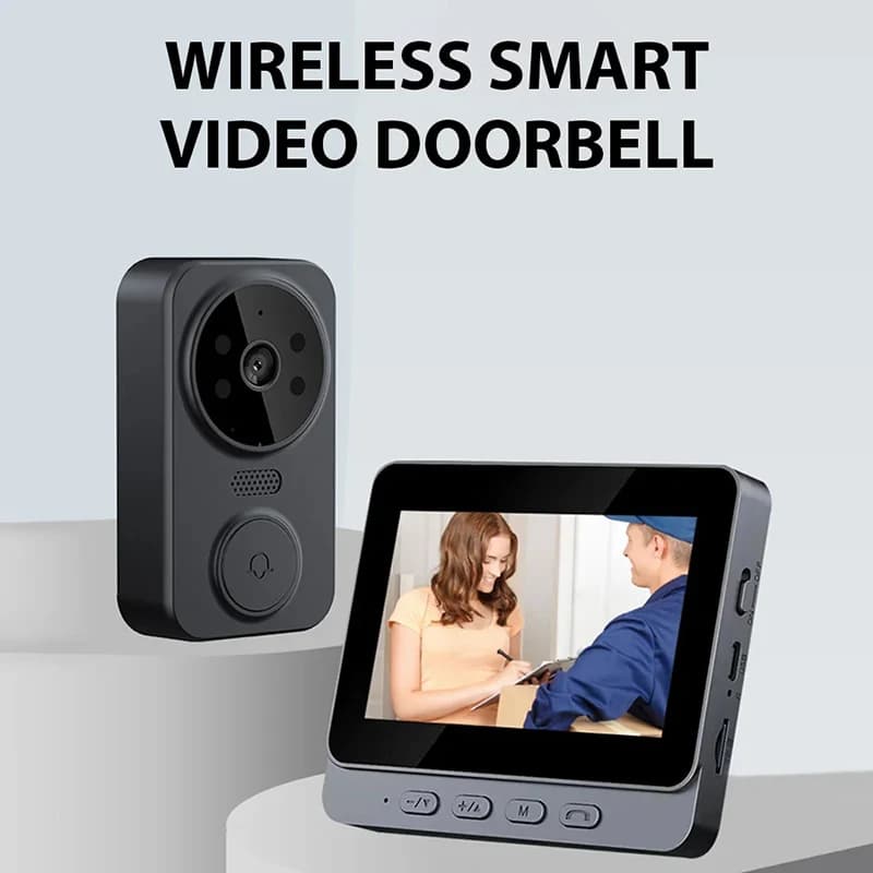 Pacchetto telecamera per campanello video wireless WiFi HD 2.4G, telecamera di sicurezza intelligente con visione notturna, rilevamento del movimento, archiviazione su cloud