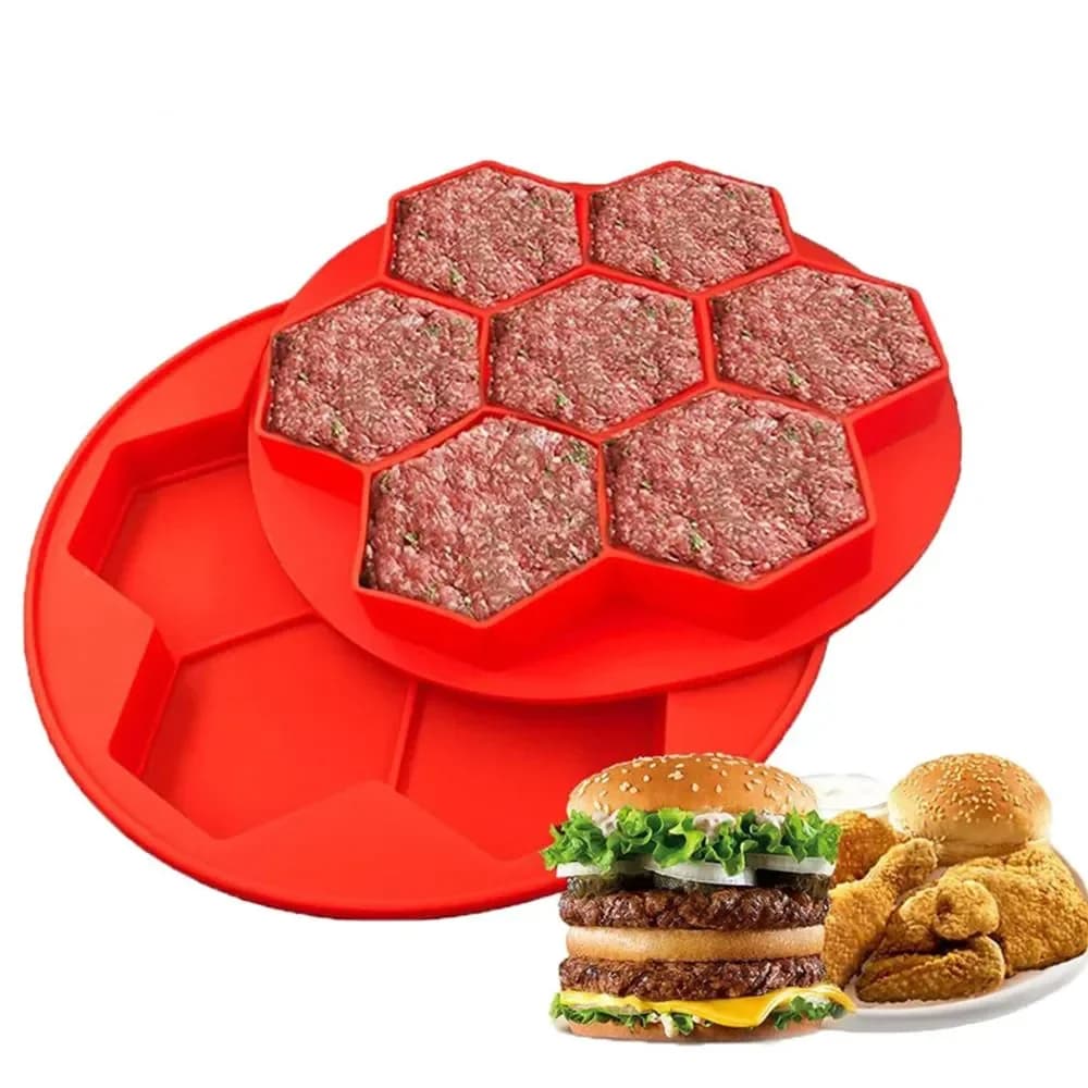 Stampo per hamburger, utensile per carne, stampo per torta a 7 fori, rete per cubetti di ghiaccio, prodotti per la cottura, accessori da cucina