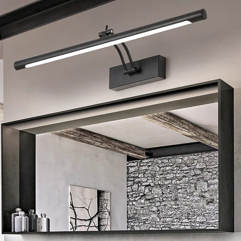 Lampada da parete a specchio moderna nordica con interruttore touch dimmerabile, illuminazione per interni, decorazione per camera da letto, bagno, applique da comodino