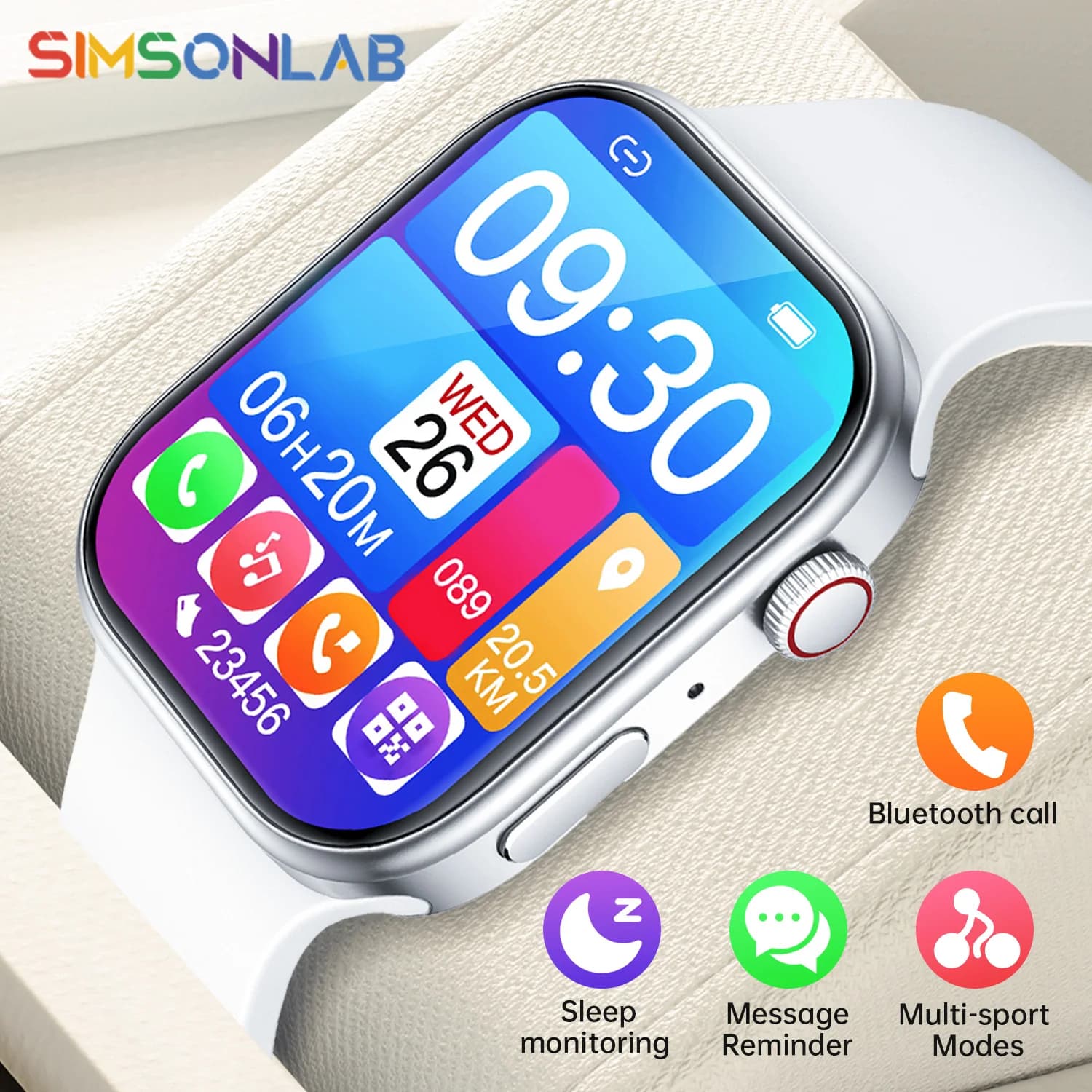 NEW Smartwatch 1.83 "Sleep and Health Monitoring HD Screen Bluetooth Multi-sport Mode Smart Fashion Watches for Women Men Gift