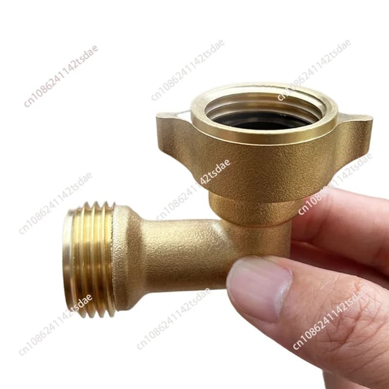 Tubo da giardino con giunto angolare interamente in rame, gomito da 90 gradi, 3/4, collegamento per tubo dell'acqua da giardino americano, interfaccia mobile in ottone