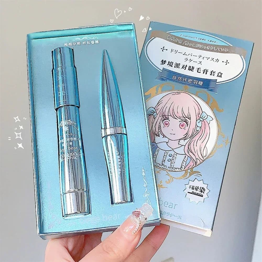 Black Silk Fiber Mascara Waterproof Long-Term Eyelash Extension Stretching Mascara Cosmetic for Makeup Black Eyelashes
