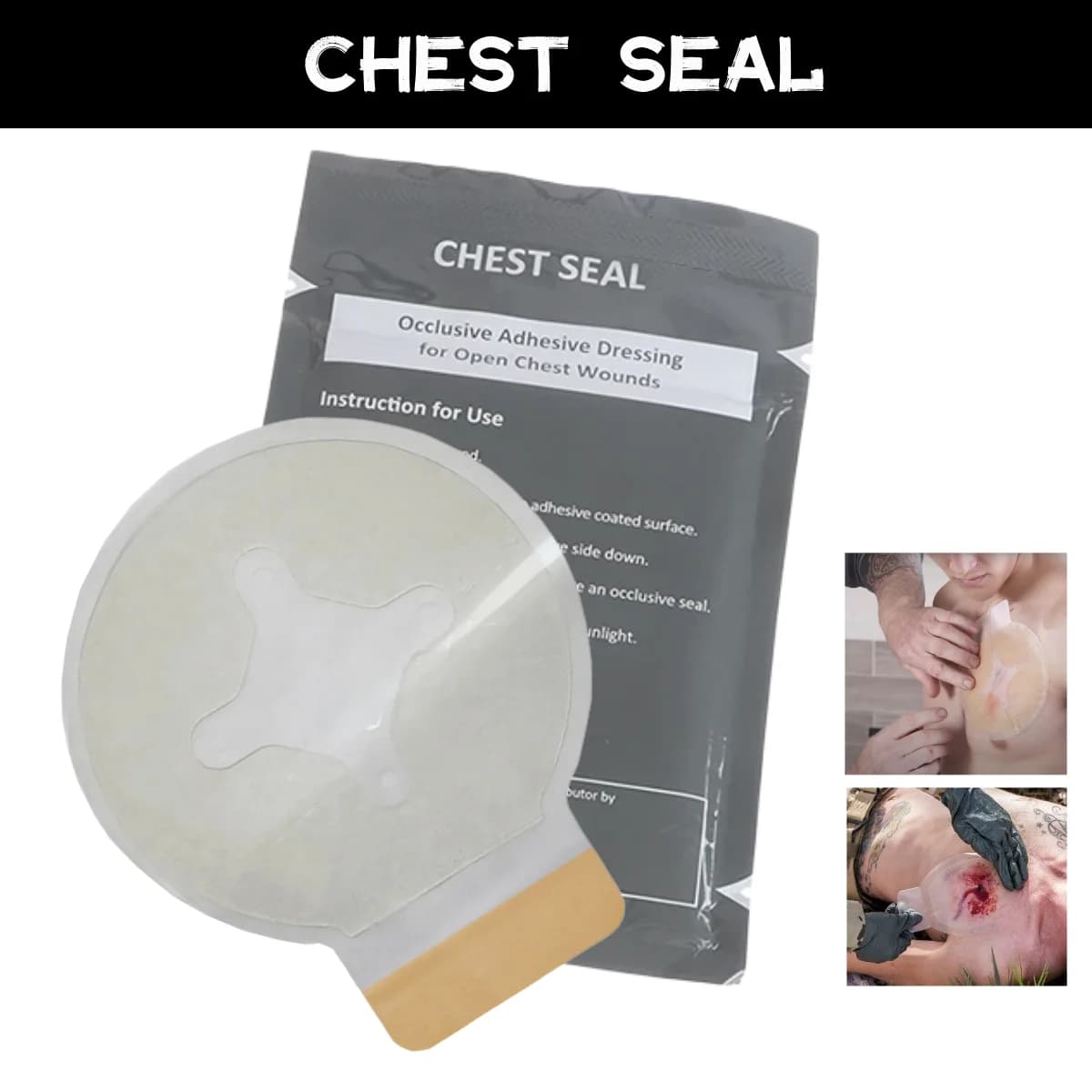 Guarnizione toracica rapida utile fasciatura di emergenza per ferite Kit di pronto soccorso accessori con Kit di traumi di sfiato strumenti di aiuto di emergenza