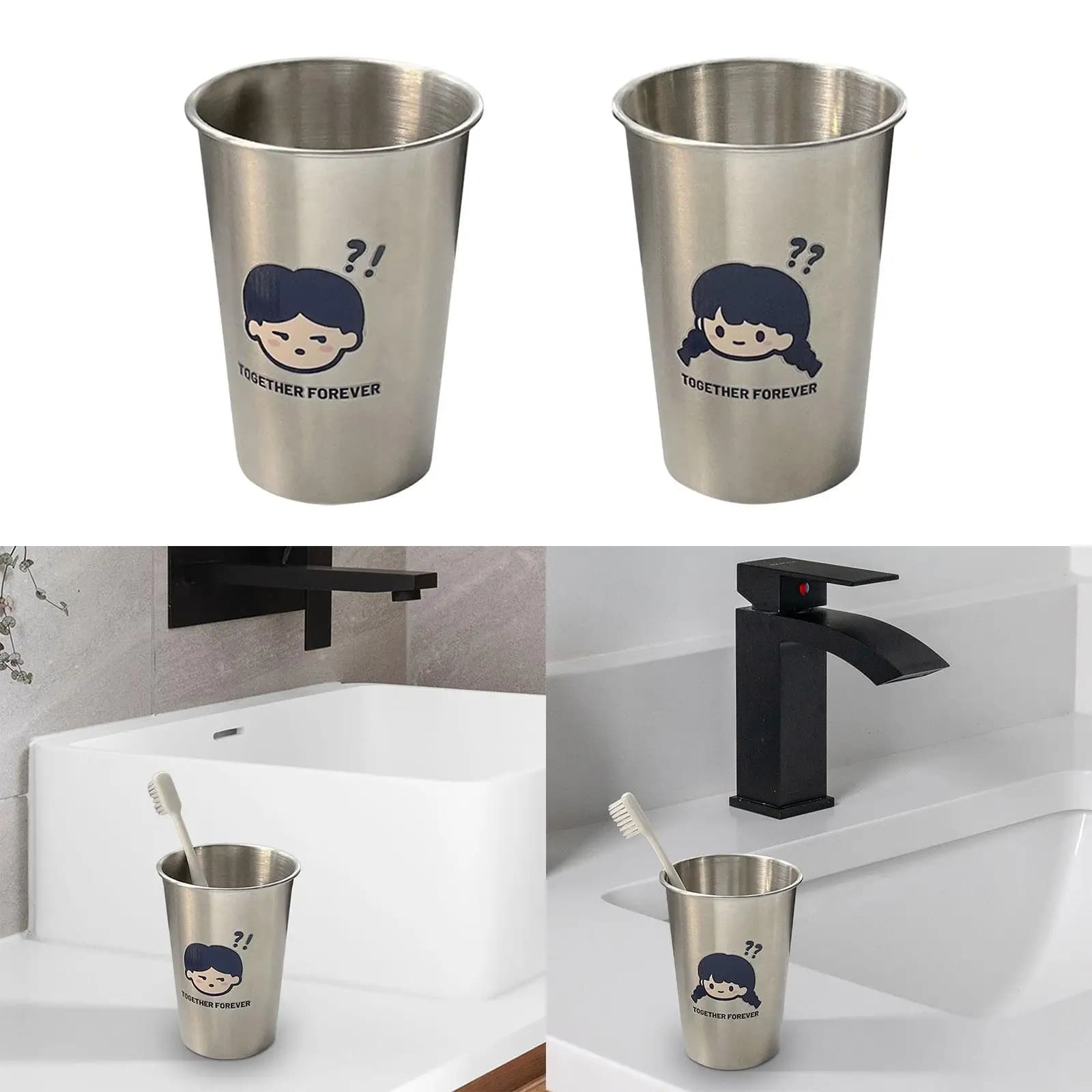 Porta spazzolino da denti, tazza per amici, coppie, adolescenti, organizer da bagno facile da pulire, idea regalo elegante