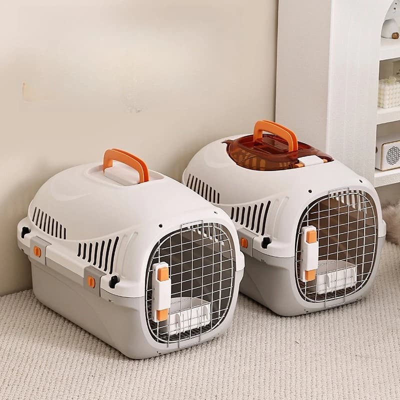 Trasportino per Animali Domestici in Plastica Approvato dalle Compagnie Aeree, Gabbia Portatile per Cani e Gatti, Capsula Spaziale per Trasporto in Auto e All'aperto