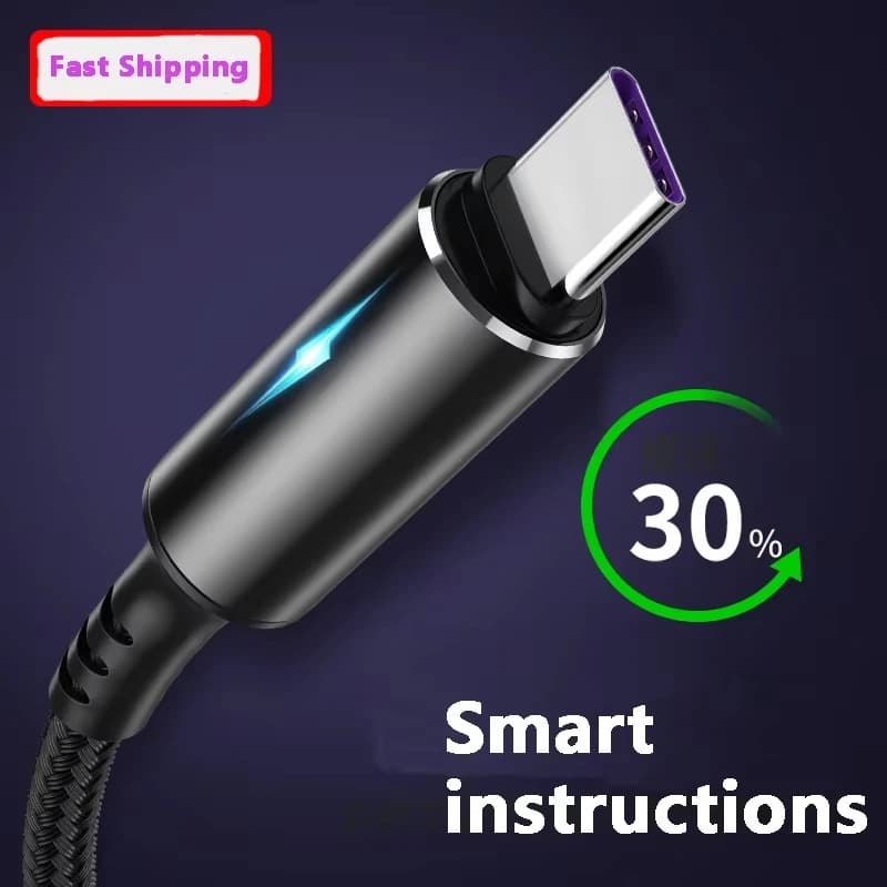 Cavo micro USB 5A LED cavo dati micro a ricarica rapida per Huawei Samsung Xiaomi cavi caricabatterie USB tipo C per telefono cellulare Android