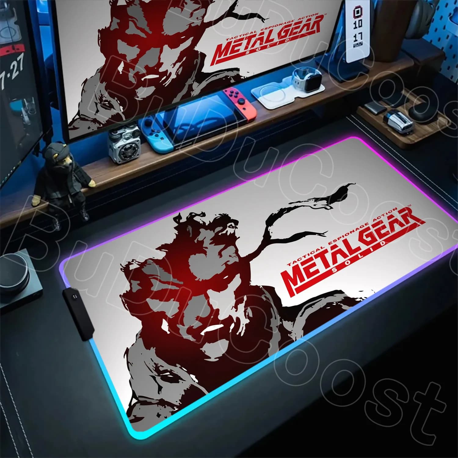 Tappetino per mouse RGB Metal Gear Tappetino per mouse solido 1200 × 600mm Accessori per tastiera per computer Tappetino antiscivolo Tappetino per mouse Tappetino per scrivania da gioco per PC portatile