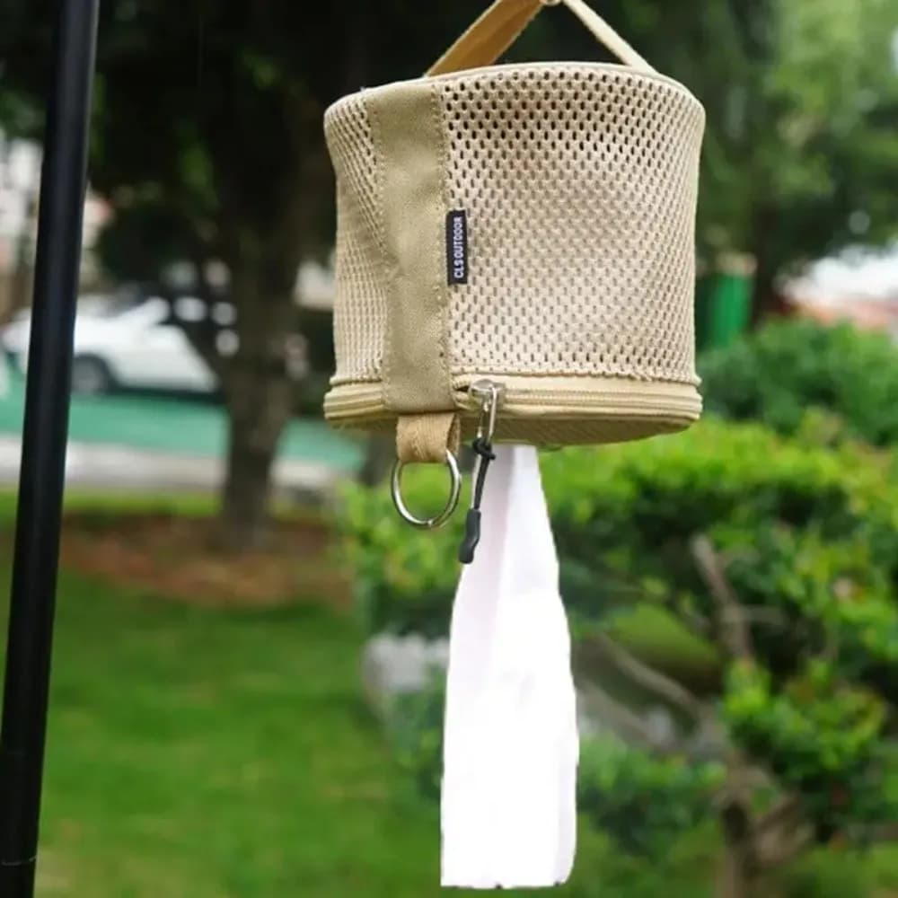 Outdoor camping handkerchiefs bag for storing roll paper with hook Portable handkerchief holder for tent Suspended napkins
