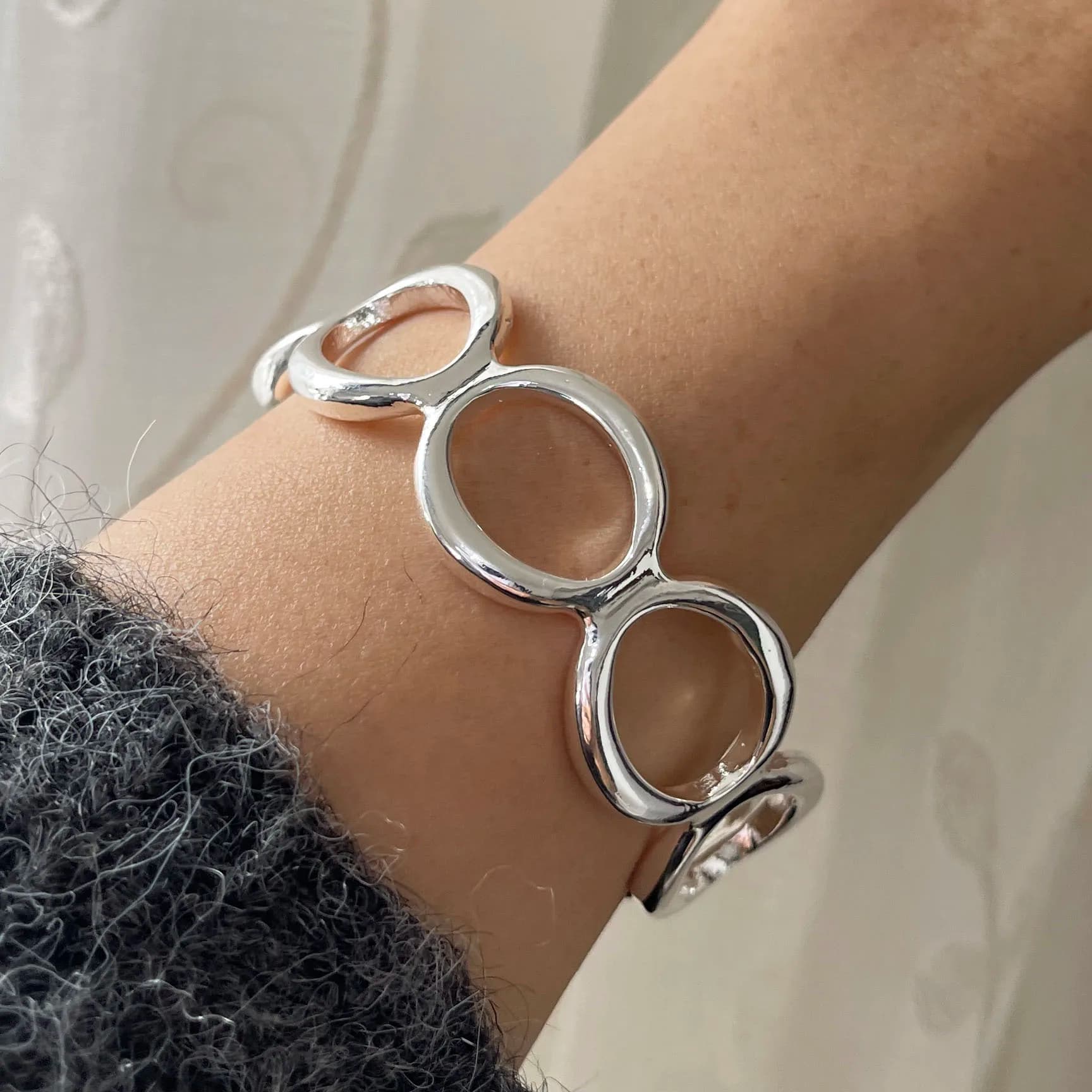 Braccialetti in argento sterling 925 per donna uomo accessori per corde tendenza regalo di gioielli per feste con ciondolo a cerchio cavo