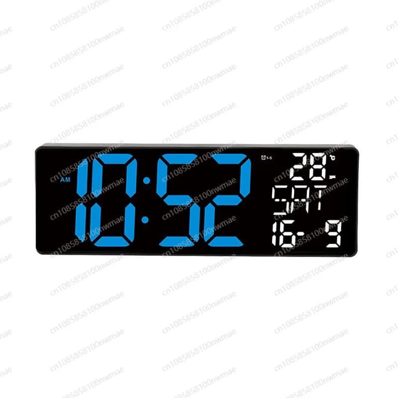 Sveglia elettronica con telecomando che cambia colore RGB Orologio da parete digitale con diodo luminescente multifunzione in 6 lingue