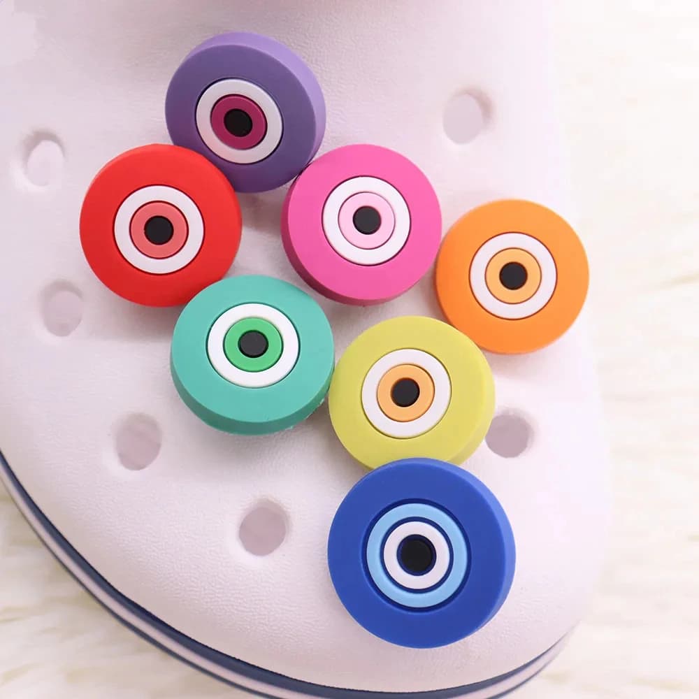 1-7 pezzi colorati occhi rotondi mano Yin e Yang pantofole scarpe bottone Charms decorazioni regali per feste per bambini fai da te