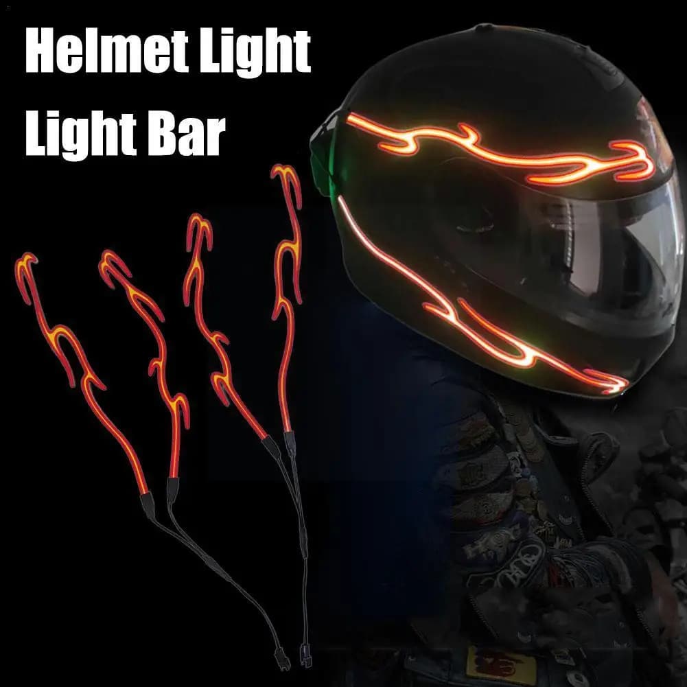 4 in 1 casco LED luce fredda Mod Kit casco bici lampada Bar segnale luminoso adesivo segnale di guida notturna casco luce decorazione fai da te