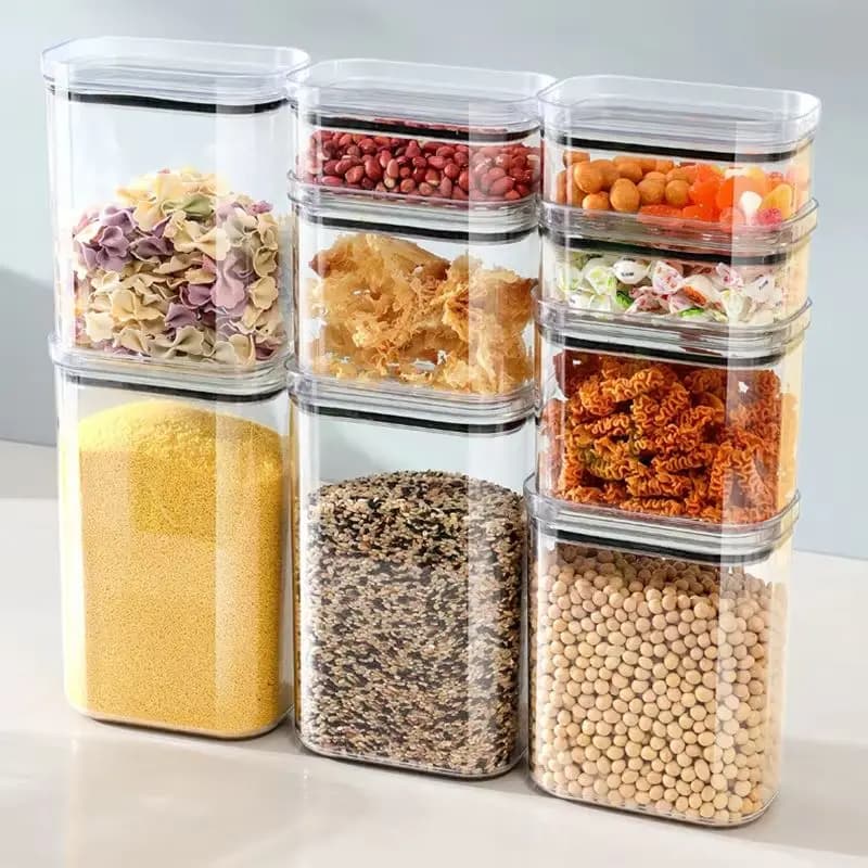 Contenitore Sigillato per Organizzazione Armadietto Cucina, per Cereali, Soia, Noci, in Plastica Alimentare ad Alta Resistenza, Contenitore Salva Freschezza