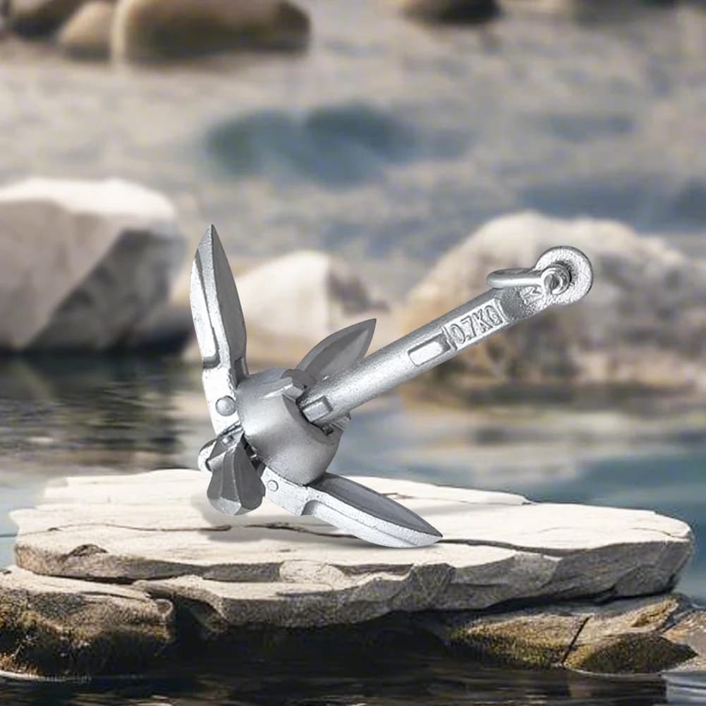 0.7/1.5KG Grapnel Anchor Folding Boat Anchor with 65ft Marine Rope and Buoy Kayak Anchor for Kayaks Canoes Paddle Boards