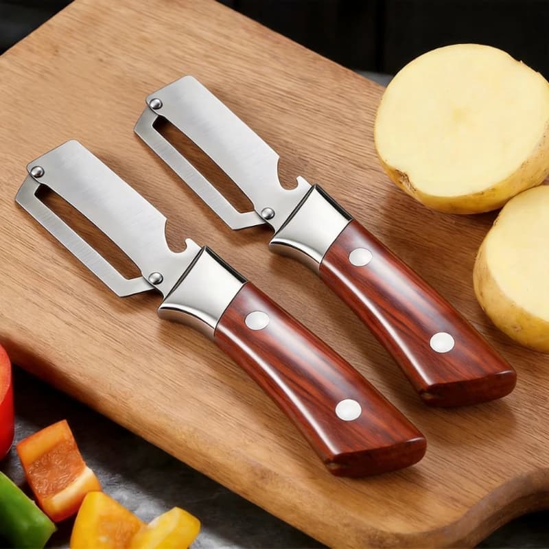 2-Pack Multi-Functional Peeler Thickened Stainless Steel Fruit Peeler Sugarcane and Pumpkin Peeling Tool Home Kitchen Knife Portable Outdoor Camping Peeler