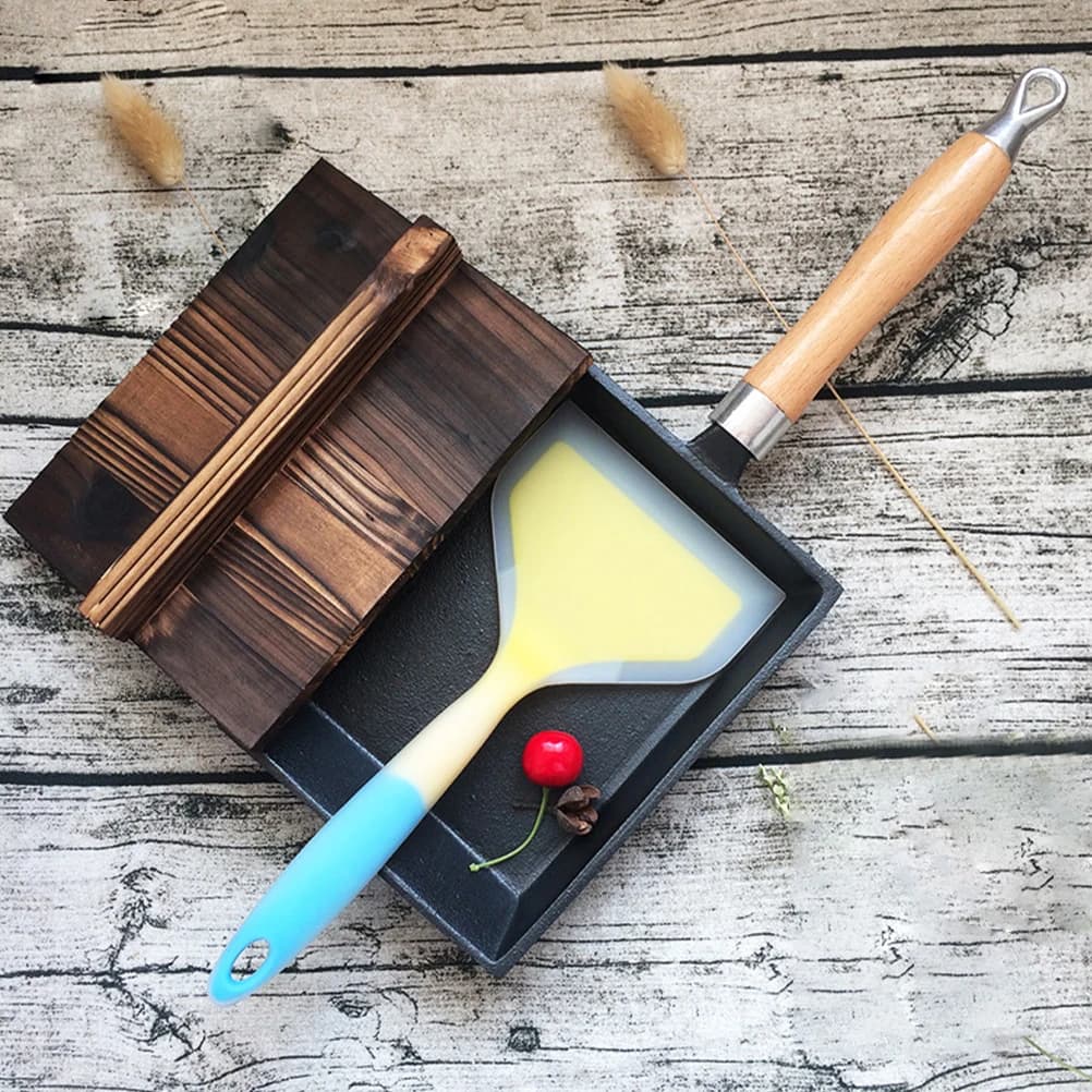 Wooden lid for Pentola, Japanese Style, Anti-Schizzi, with Ergonomic Handle, for Tamagoyaki and Pancake