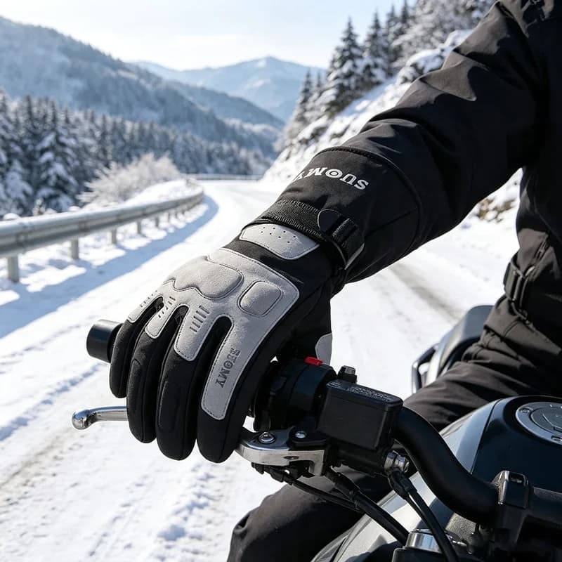Winter Motorcycle Gloves Windproof Waterproof Touch Screen Full Finger Motorbike Riding Glove Anti‑Slip Protective for Men Women