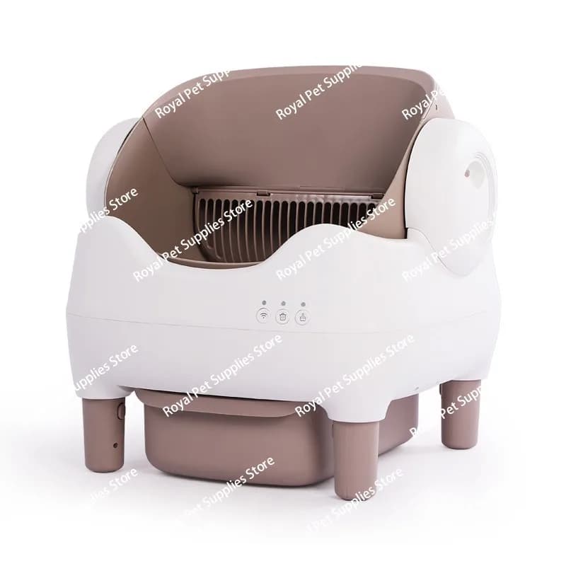 Lettiera automatica per gatti, autopulente, aperta, grande, antispruzzo, per toilette intelligente per animali domestici