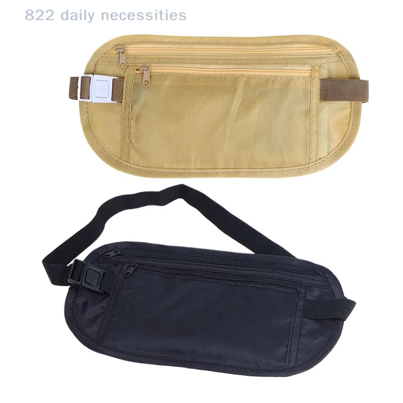 1PC Marsupio Sportivo Universale Porta Soldi da Viaggio per Uomo e Donna, Portafoglio Sottile Nascosto, Borsa Antifurto per Cellulare