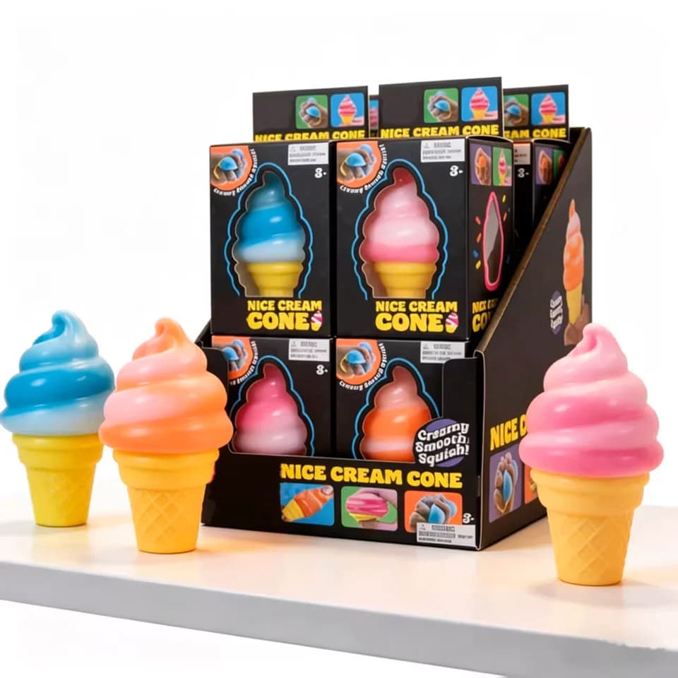 NEW Colorful Ice Cream Shaped Nice Cream Cone Sensory Stress Reliever Fidget Toy for Anxiety Focus Adults & Kids