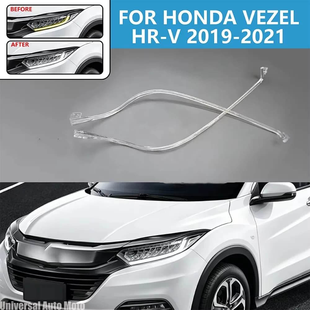 Headlight Strip Guide Tubes For Honda Vezel HR-V 2019-2021 LED DRL Acrylic Light Strip Tubes Headlight Daytime Running Light
