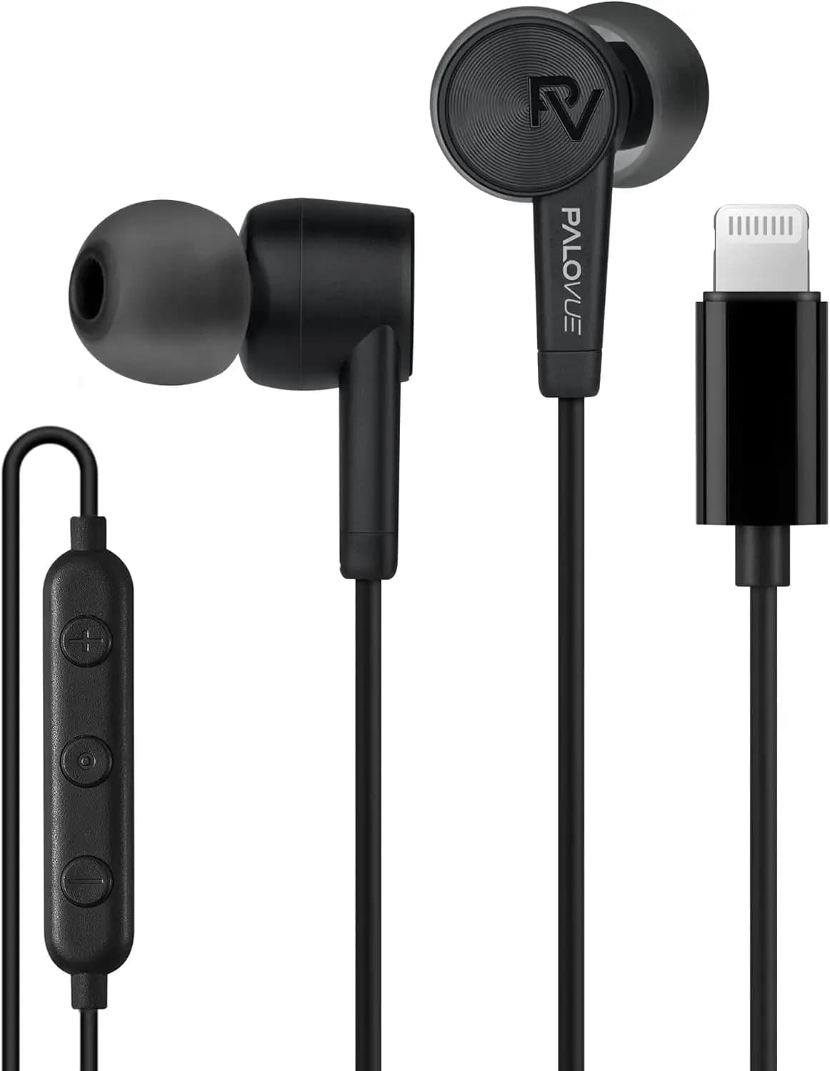 Auricolari Lightning Certificati MFi per iPhone 14 13 12 11 Pro Max X XS XR 8 7 Plus con Microfono e Controller in SweetFlow Nero