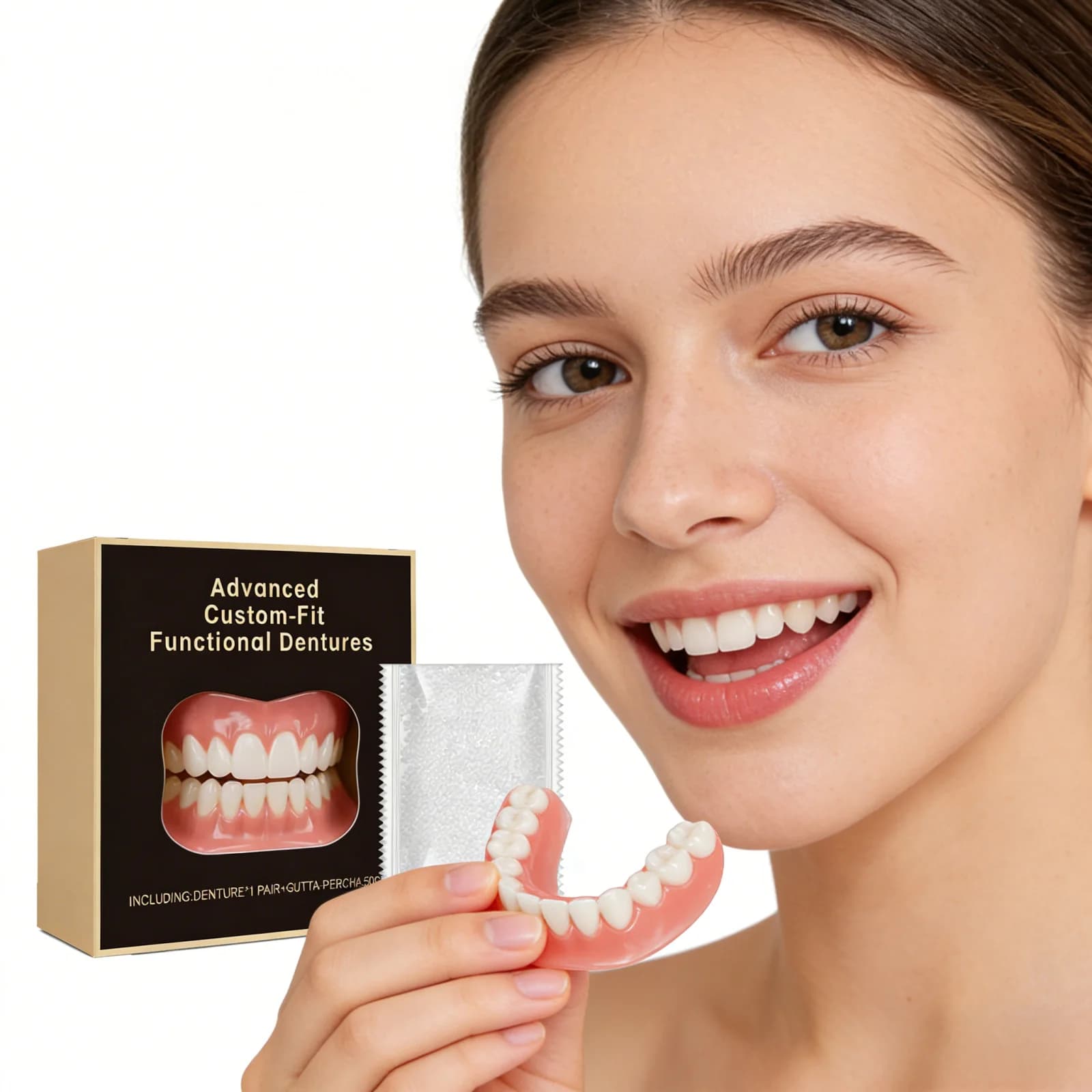 2025 New silicone kit Protected Silicone lining Soft prosthesis kit Soft prosthesis kit Upper and lower teeth Easy to use Bretelle Set