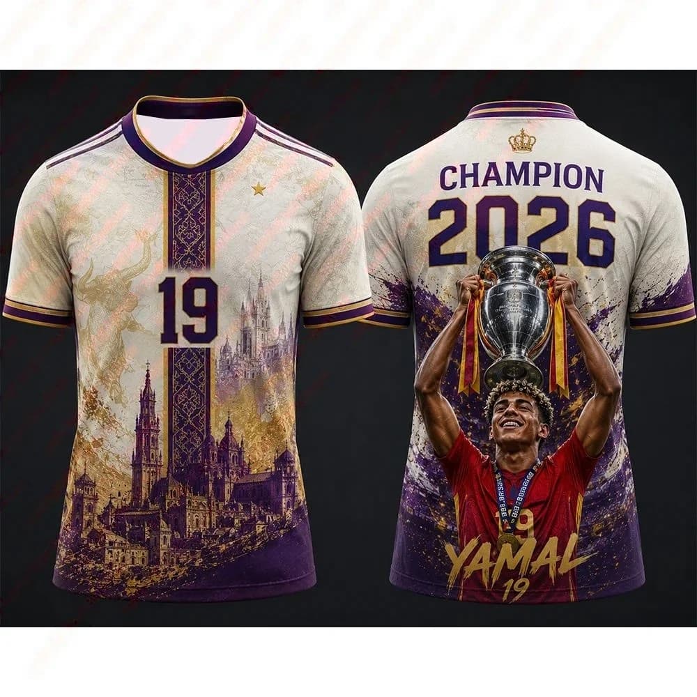 2026 Spain Football Events Creative Concept Jersey Summer Casual Jersey Designed for Solo Use 3D Printed Champion T-shirt