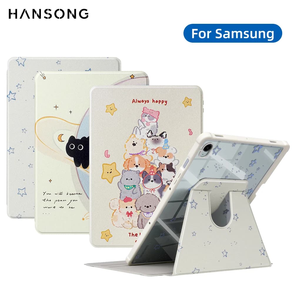 360 ° Custodia Rotante per Tablet Samsung Tab A11 Plus/A9+/S10 Lite/S10 FE/S9 FE/S9/S11/S10+/S9+/S9FE+ 12.4/S10FE+
