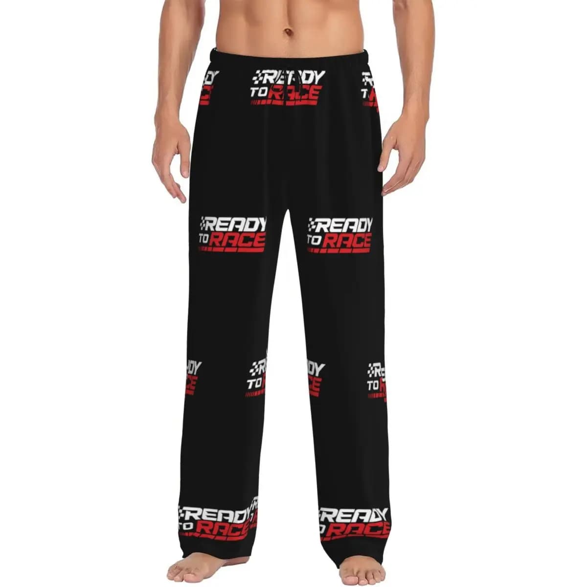 Pantaloni pigiama da uomo con stampa personalizzata Ready To Race Pantaloni da notte per morsi da motocross con tasche