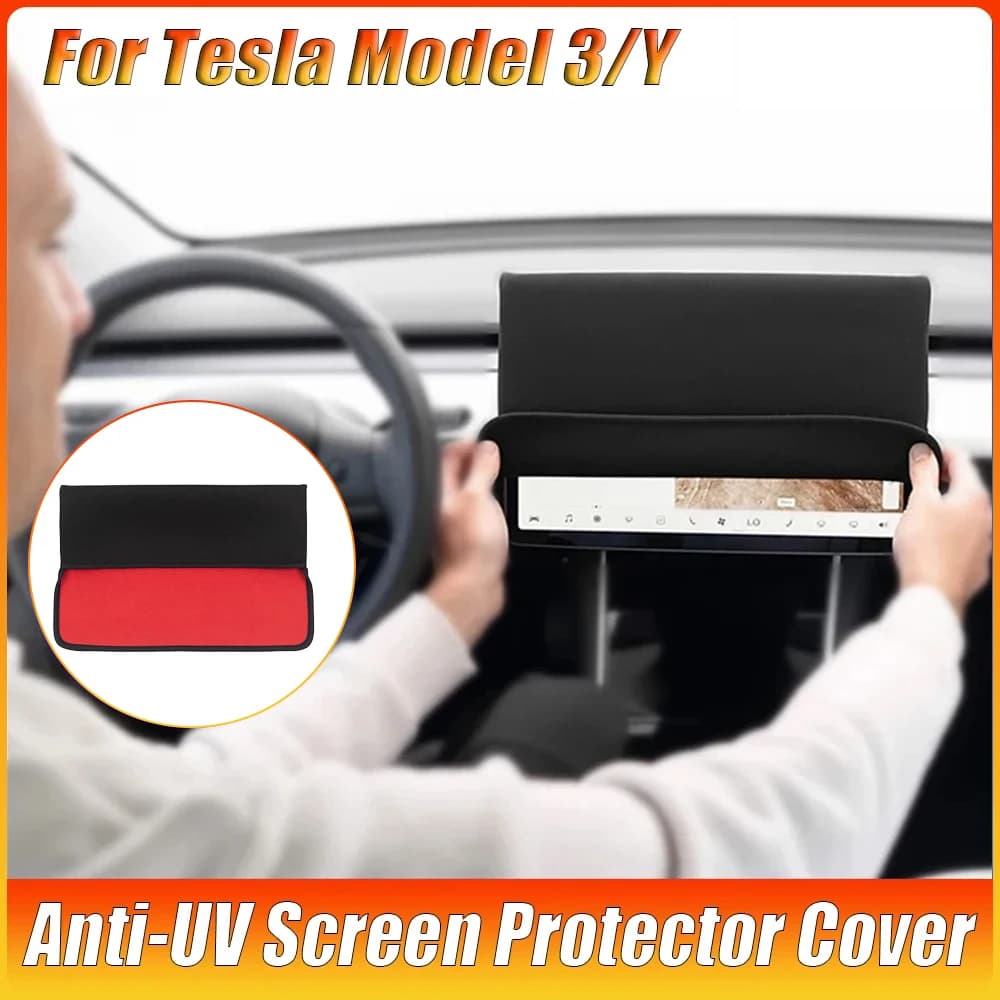 Anti-UV Screen Protector Cover for Tesla Model 3/Y/3+ Center Console Accessories Display Sun Proof Sunshade Interior Shade Trim