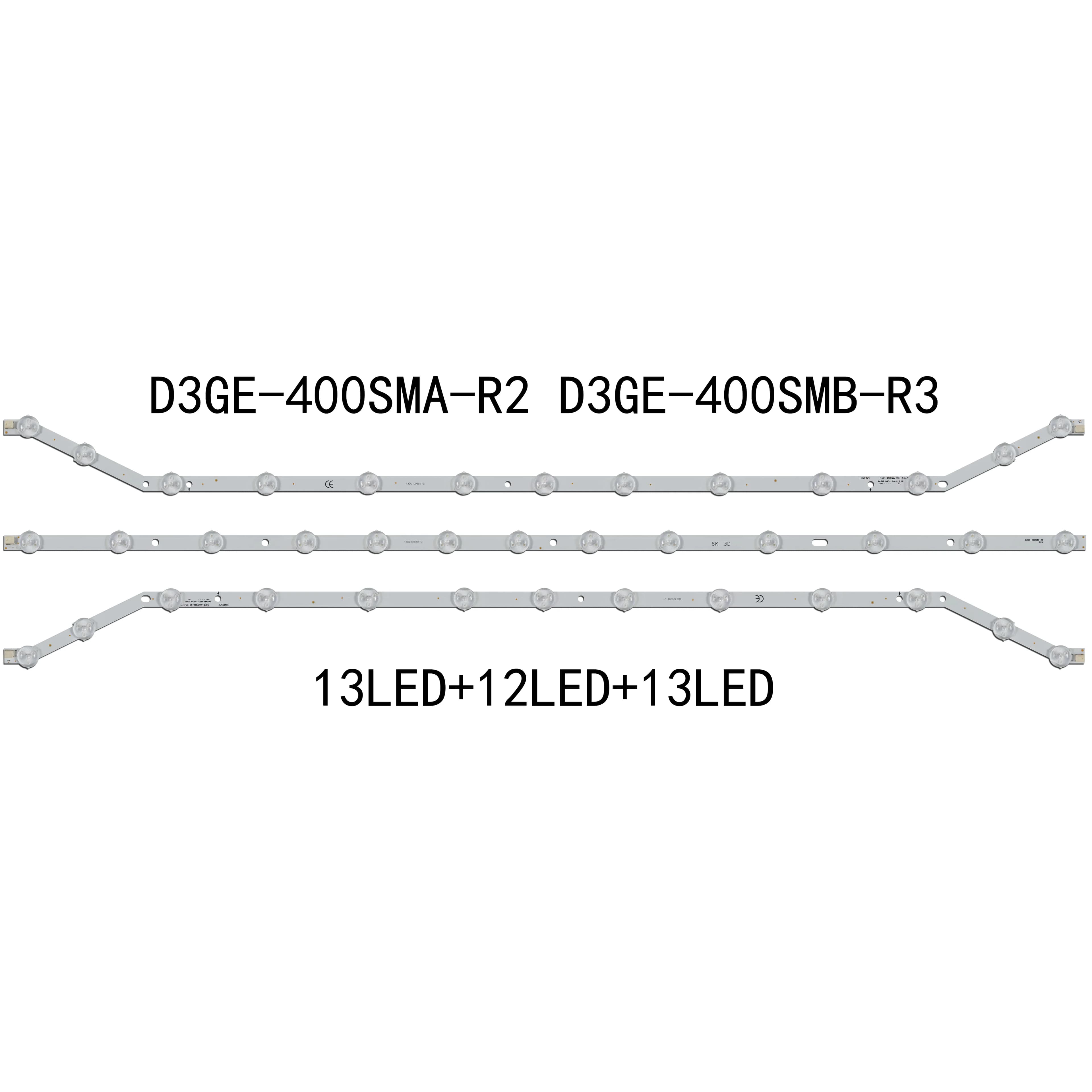3 pezzi Striscia LED 12/13 led UN40H5100AF UN40H5100 2013SVS40 T2 T1 BN96-28767A BN96-28766B CY-DF400CSLV4H LM41-00001V UN40H5003AF