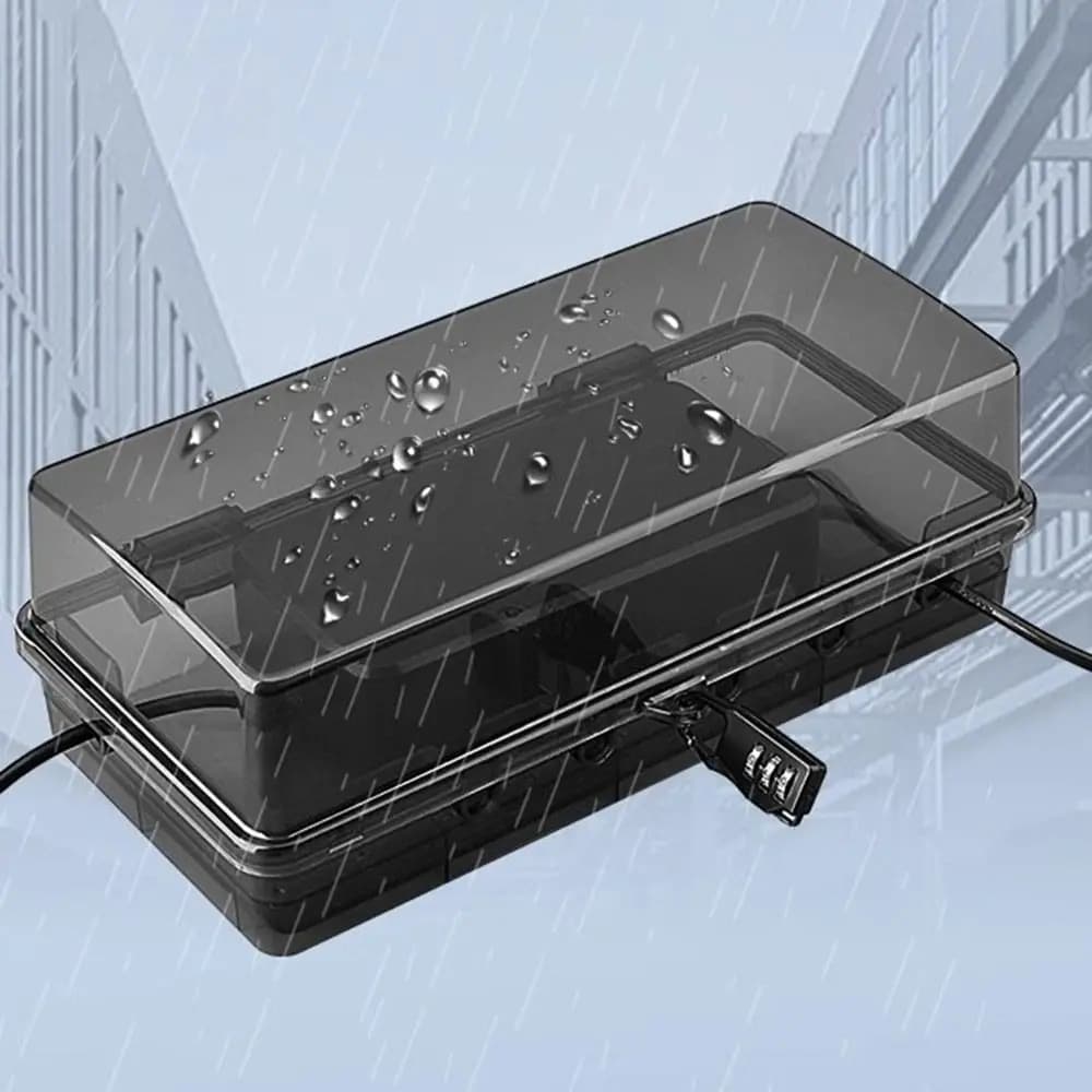 Scatola Portatile in Plastica per Prese Elettriche, Antifurto e Impermeabile, per Gestione Cavi e Protezione Prese Esterne